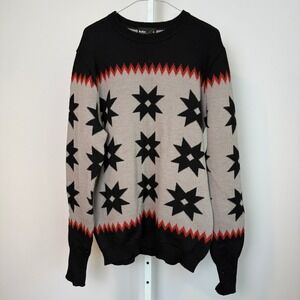 kolor Incorporated 5 (Thick) 100% Wool 15WCM- N04302 Star Knit Sweater Black‎